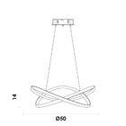 Pendente Nodo Preto 50cm Led 36w 3000k Bivolt Hm020b Bella