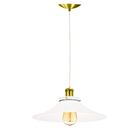 Pendente Nordic Industrial 38 Cm Vintage Branco Com Dourado