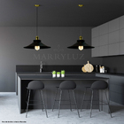 Pendente Nordic Industrial 38 Cm Vintage Preto Com Dourado