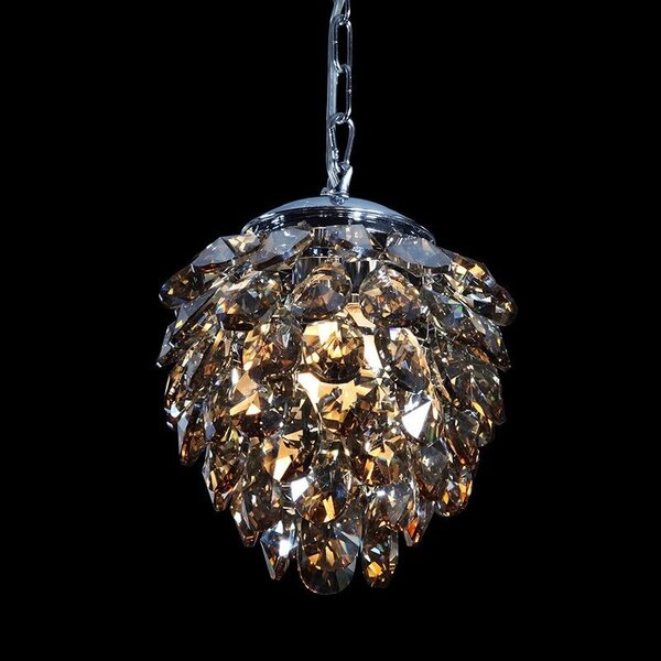 Pendente Nut Cromado com Âmbar Bella para 2 Lâmpadas G9 - HU2