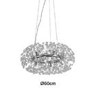 Pendente Ø60×28cm Dourado Alumínio E Cristal Para 12 Lâmpadas