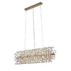 Pendente Ø90×28cm Dourado Alumínio E Cristal Para 12 Lâmpadas