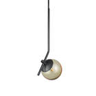 Pendente On Ly Preto Com Globo Esfera De Vidro Âmbar