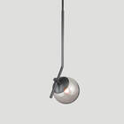 Pendente On Ly Preto Com Globo Esfera De Vidro Fume