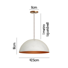 Pendente Ônix Meia Esfera Lustre Branco Cobre Alumínio