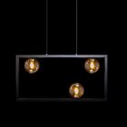 Pendente Orbit 3 Globos Bola Champagne E Pt Studioluce + 3x G