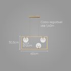 Pendente Orbit 3 Globos Transparente E Dr Studioluce + 3x G9