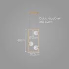 Pendente Orbit 3 Globos Vidro Pdh1557trdo + 3x G9 Bq Studiolu