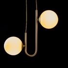 Pendente Orbit Dourado E Br 2 Globos Bolas + 2x G9 Bf Studiol