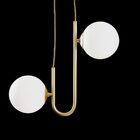 Pendente Orbit Dourado E Br 2 Globos Bolas + 2x G9 Bf Studiol