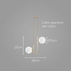 Pendente Orbit Dourado E Br 2 Globos Bolas + 2x G9 Bf Studiol