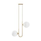 Pendente Orbit Dourado E Br 2 Globos Bolas + 2x G9 Bf Studiol