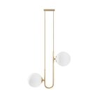 Pendente Orbit Dourado E Br 2 Globos Bolas + 2x G9 Bq Studiol