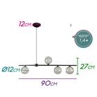 Pendente Orbit Preto 4 Globos Phd1539 Studioluce + 4x Led G9