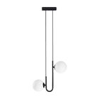 Pendente Orbit Preto E Br 2 Globos Bolas + 2x G9 Bq Studioluc