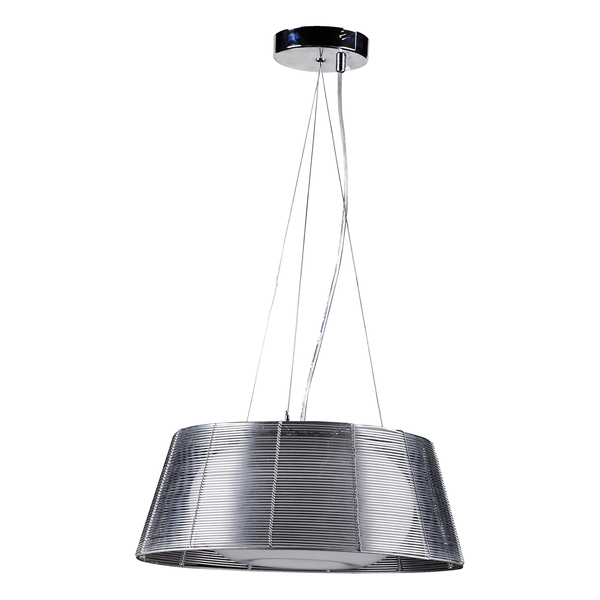 Pendente Oriente 3xe-27- Aramado E Vidro - Cromado