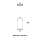 Pendente Otto Cabo Regulável 811000-03 Blumenau Chumbo Liso