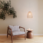 Pendente Oval 1 Lâmpada Vime Rattan E27 30cm Oikos