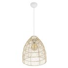 Pendente Oval 1 Lâmpada Vime Rattan E27 30cm Oikos