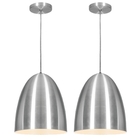 Pendente Oval Current Aço Escovado Kit Com 2