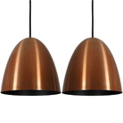 Pendente Oval Current Cobre Preto Kit Com 2