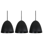 Pendente Oval Current Preto Kit Com 3