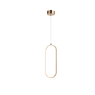 Pendente Oval Dourado 40cm Led 15w 3000k Bivolt