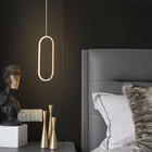 Pendente Oval Dourado 40cm Led 15w 4000k Bivolt