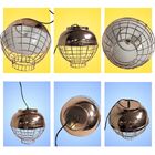 Pendente Oval Em Metal Cobre Com Grade Modelo Industrial