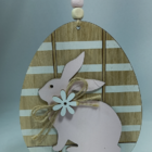 Pendente Ovo Com Coelho Rosa 17cm