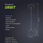 Pendente Para 1 Lâmpada Redondo Orbit Startec