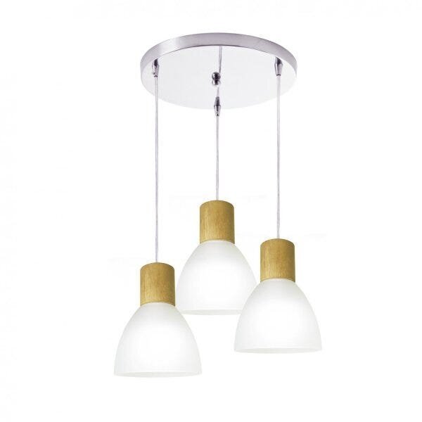 Pendente Para 3 Lâmpadas Cúpula Vidro Liso Anello Startec Bra
