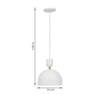 Pendente Redondo para Lâmpadas Metal Branco e Dourado Ônix Attena