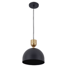 Pendente Redondo para Lâmpadas Metal Preto e Dourado Ônix Attena