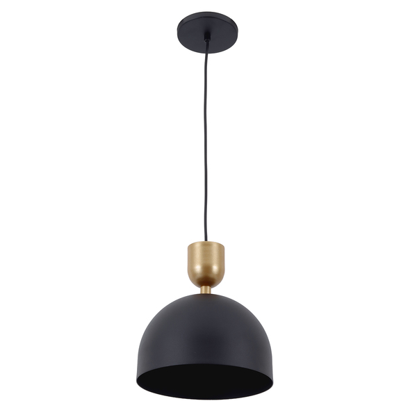 Pendente Redondo para Lâmpadas Metal Preto e Dourado Ônix Attena