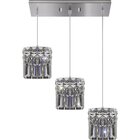 Pendente Paris Cristal Quadrada 12x42x12,5cm 3 Luzes G9 Gppr1