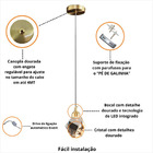 Pendente Pedra De Cristal Lavabo Cabeceira Dourado Led 5w Bra