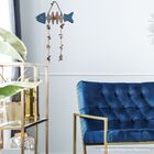 Pendente Peixe de Madeira com Conchas do Mar Sino Dos Ventos