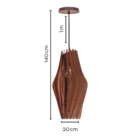 Pendente Pétala Redondo Loures Madeira Imbuia 1 Lâmpada Luzvita