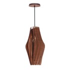 Pendente Pétala Redondo Loures Madeira Imbuia 1 Lâmpada Luzvita