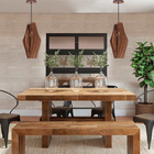 Pendente Pétala Redondo Loures Madeira Imbuia 1 Lâmpada Luzvita