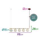 Pendente Petit Poa French Gold 98cm Sq002 Bella + 5x Led G45