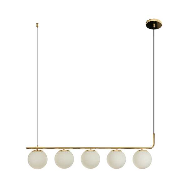 Pendente Petit Poa French Gold 98cm Sq002 Bella + 5x Led G45