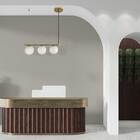 Pendente Petit Poa Gold E Branco 60cm 3 Globos Vidro Sq001 Be