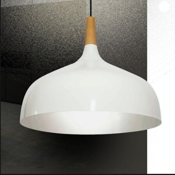 Pendente Pingo Branco Alúminio/madeira Lucce Luz