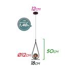 Pendente Pingo Vidro Bella Tr001b + Led 1x G9 Branco Quente S