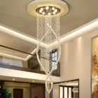 Pendente Plafón Moderno De Cristal Espiral Duas Camadas 1,60m