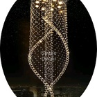 Pendente Plafón Moderno De Cristal Espiral Duas Camadas 1,60m