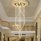 Pendente Plafón Moderno De Cristal Espiral Duas Camadas 1,90m