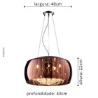Pendente Plafon Soho 50cmx20cm Bella Iluminação Cobre